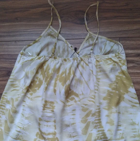 Gigio Tank Top S small Tie Dye Mustard yellow Surplice Boho - Picture 5 of 5